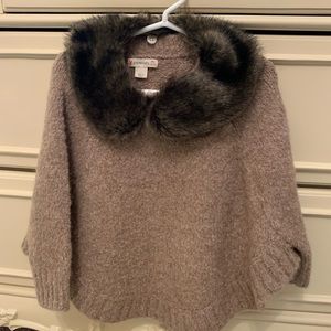NWOT J CREW Crewcuts faux fur poncho size 2-4